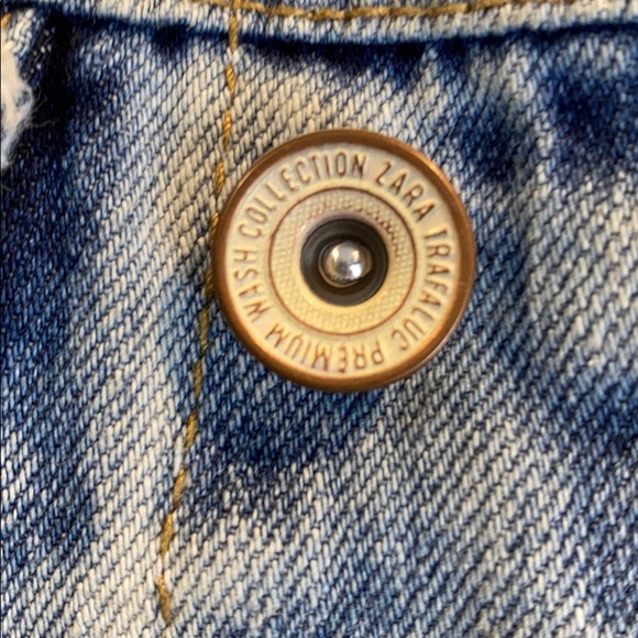 Zara Trafaluc Distressed Denim Vest, Like New - Picture 5 of 12